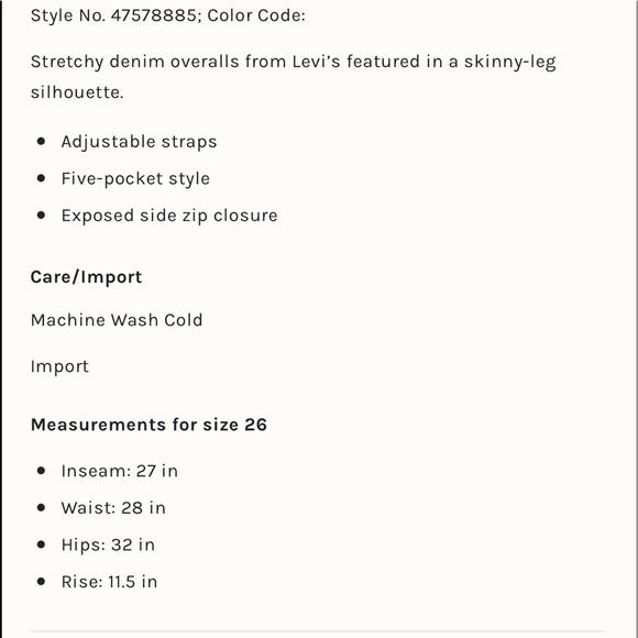 LEVIS skinny stretch overalls - Picture 2 of 11